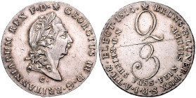 HANNOVER, Georg III., 1760-1820, Gulden =2/3 Taler 1814 C.
 f.vz
AKS 6; J.1a