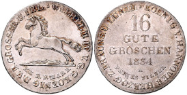 HANNOVER, Wilhelm IV., 1830-1837, 16 Gute Groschen 1834 A.
 f.vz
AKS 66; J.33