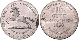 HANNOVER, Wilhelm IV., 1830-1837, 16 Gute Groschen 1830.
 f.Kr., vz+
AKS 66; J.33