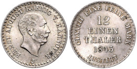 HANNOVER, Ernst August, 1837-1851, 1/12 Taler 1843 S.
 vz
AKS 113; J.72