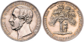 HANNOVER, Georg V., 1851-1866, Vereinstaler 1865 B. Upstalsboom. 18,49g.
 selten, Auflage 2000 Stk., kl.Kr.(Hairlines), Rdf., vz
AKS 162; T.178; Dav...