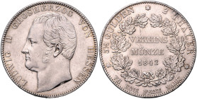 HESSEN-DARMSTADT, Ludwig II., 1830-1848, Doppeltaler 1842.
 f.st
AKS 99; T.195; Dav.702