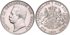HESSEN-DARMSTADT, Ludwig III., 1848-1877, Vereinstaler 1859.
 st
AKS 120; T.200; Dav.707