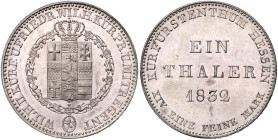 HESSEN-KASSEL, Wilhelm II. und Friedrich Wilhelm, 1831-1847, Taler 1832.
 sehr selten i.d. Erhaltung
AKS 46; T.184; Dav.692