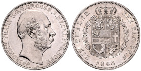 MECKLENBURG-SCHWERIN, Friedrich Franz II., 1842-1883, Vereinstaler 1864 A.
 vz/st
AKS 38; T.215; Dav.728