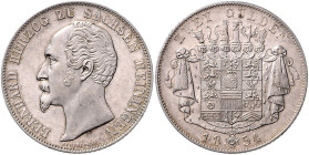 SACHSEN-MEININGEN, Bernhard II. Erich Freund, 1821-1866, Doppelgulden 1854.
 st
AKS 183; T.378; Dav.837
