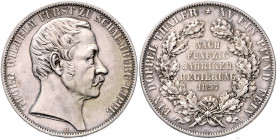 SCHAUMBURG-LIPPE, Georg Wilhelm, 1807-1860, Doppeltaler 1857 B.
 f.st
AKS 18; T.388; Dav.908