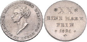 SCHAUMBURG-LIPPE, Georg Wilhelm, 1807-1860, 1/2 Konventionstaler 1821.
Ware ist regelbesteuert
standard taxation
vz
AKS 6; J.5