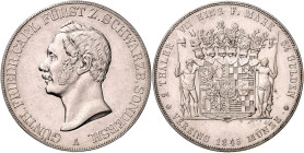 SCHWARZBURG-SONDERSHAUSEN, Günther Friedrich Carl II., 1835-1880, Doppeltaler 1845.
 f.st
AKS 37; T.399; Dav.920