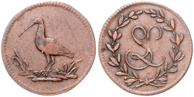 SOLMS-LAUBACH, Friedrich Ludwig Christian, 1784-1822, Schnepfenheller o.J. (nach 1805) mit Monogramm SL. Schnepfe auf grasigem Boden. Rs.Monogramm im ...