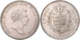 WÜRTTEMBERG, Wilhelm I., 1816-1864, Kronentaler 1826.
Ware ist regelbesteuert
standard taxation
f.st
AKS 66; T.434; Dav.954