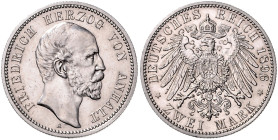 ANHALT, Friedrich I., 1871-1904, 2 Mark 1896 A.
 f.st
J.20