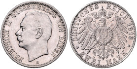BADEN, Friedrich II., 1907-1918, 2 Mark 1913 G.
 f.st
J.38