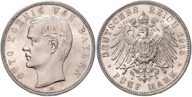 BAYERN, Otto, 1886-1913, 5 Mark 1913 D.
 st
J.46