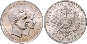 BRAUNSCHWEIG-LÜNEBURG, Ernst August, 1913-1918, 5 Mark 1915 A. Regierungsantritt. Ohne Lüneburg.
 Prachtex., st
J.56