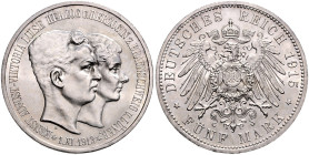 BRAUNSCHWEIG-LÜNEBURG, Ernst August, 1913-1918, 5 Mark 1915 A. Regierungsantritt. Mit Lüneburg.
 st
J.58