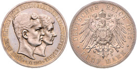 BRAUNSCHWEIG-LÜNEBURG, Ernst August, 1913-1918, 5 Mark 1915 A. Regierungsantritt. Mit Lüneburg.
 PP
J.58