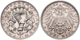 BREMEN, Freie Hansestadt, 2 Mark 1904 J.
 vz
J.59