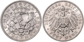 BREMEN, Freie Hansestadt, 5 Mark 1906 J.
 st
J.60