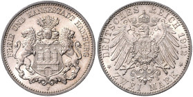 HAMBURG, Freie und Hansestadt, 2 Mark 1912 J.
 Rdf., f.st/st
J.63