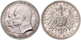 HESSEN, Ernst Ludwig, 1892-1918, 2 Mark 1904. 400.Geburtstag Philipps des Großmütigen.
 PP
J.74