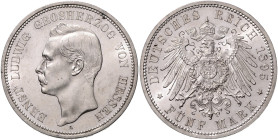HESSEN, Ernst Ludwig, 1892-1918, 5 Mark 1895 A.
 Prachtex., st
J.73