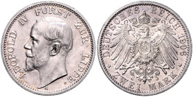 LIPPE, Leopold IV., 1904-1918, 2 Mark 1906 A.
 st
J.78