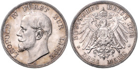 LIPPE, Leopold IV., 1904-1918, 3 Mark 1913 A.
 st
J.79