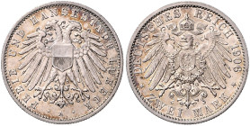LÜBECK, Freie und Hansestadt, 2 Mark 1906 A.
 st
J.81