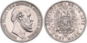 MECKLENBURG-SCHWERIN, Friedrich Franz II., 1842-1883, 2 Mark 1876 A.
 vz/st
J.84