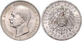 OLDENBURG, Friedrich August, 1900-1918, 5 Mark 1900 A.
 Prachtex., st
J.95