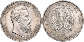 PREUSSEN, Friedrich III., 1888, 5 Mark 1888 A.
 st
J.99