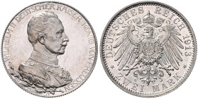 PREUSSEN, Wilhelm II., 1888-1918, 2 Mark 1913 A. 25-jähr. Reg.-Jub..
 PP
J.111