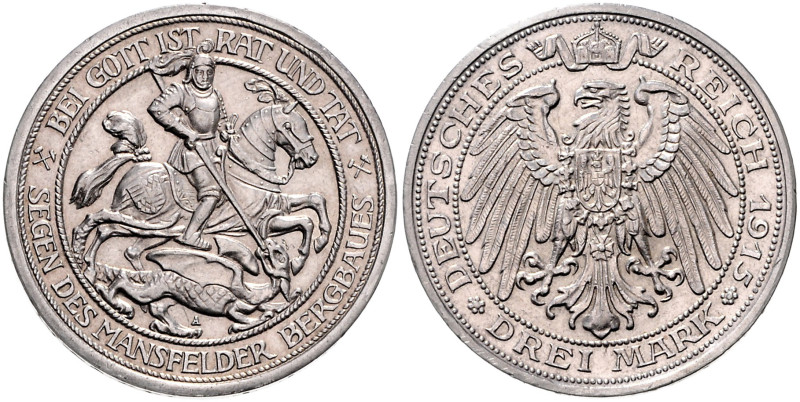 PREUSSEN, Wilhelm II., 1888-1918, 3 Mark 1915 A. Mansfeld.
 st
J.115