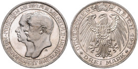 PREUSSEN, Wilhelm II., 1888-1918, 3 Mark 1911 A. Universität Breslau.
 PP
J.108