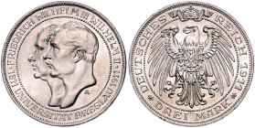 PREUSSEN, Wilhelm II., 1888-1918, 3 Mark 1911 A. Jahrhundertfeier der Universität Breslau. 33mm; 16,70g; 12h.
 PP
J.108