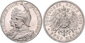 PREUSSEN, Wilhelm II., 1888-1918, 5 Mark 1901 A. 200 Jahre Königreich.
 Erstabschlag
J.106