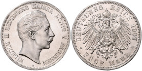PREUSSEN, Wilhelm II., 1888-1918, 5 Mark 1907 A.
 PP
J.104