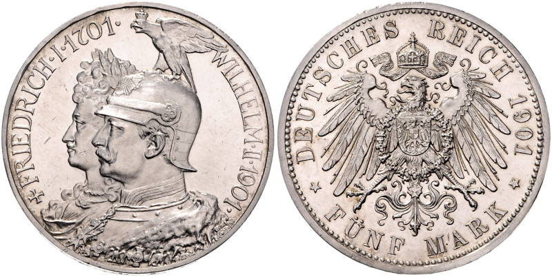 PREUSSEN, Wilhelm II., 1888-1918, 5 Mark 1901 A. 200 Jahre Königreich.
 PP
J.1...