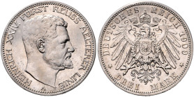 REUSS, ÄLTERE LINIE, Heinrich XXIV., 1902-1918, 3 Mark 1909 A.
 f.st
J.119