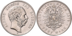 SACHSEN, Albert, 1873-1902, 5 Mark 1876 E.
 vz
J.122