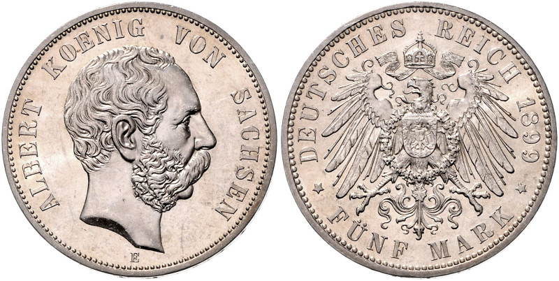SACHSEN, Albert, 1873-1902, 5 Mark 1899 E.
 st
J.125