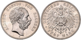 SACHSEN, Albert, 1873-1902, 5 Mark 1899 E.
 st
J.125