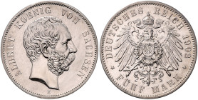 SACHSEN, Albert, 1873-1902, 5 Mark 1902 E.
 st
J.125