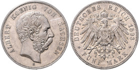 SACHSEN, Albert, 1873-1902, 5 Mark 1893 E.
 vz/st
J.125