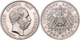 SACHSEN, Albert, 1873-1902, 5 Mark 1902 E. Sein Tod.
 st
J.128