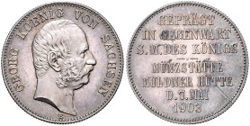 SACHSEN, Georg, 1902-1904, 2-Mark-Größe 1903 E. Münzbesuch.
 PP
J.131