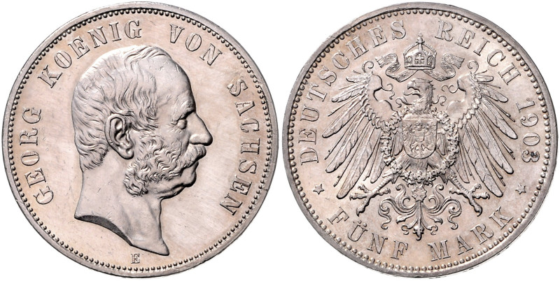 SACHSEN, Georg, 1902-1904, 5 Mark 1903 E.
 f.st
J.130