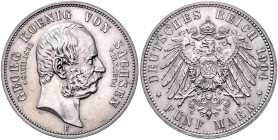 SACHSEN, Georg, 1902-1904, 5 Mark 1904 E. Sein Tod.
 st
J.133