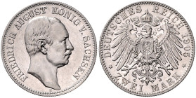SACHSEN, Friedrich August III., 1904-1918, 2 Mark 1905 E.
 st
J.134